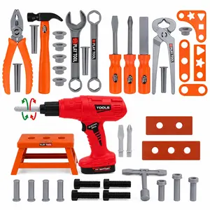 Tool Box Toy Set, DIY Assembly Tool Kit, Pretend Play Repair Toy, Fun Educational Activity for Teens, Requires 2 AA Batteries