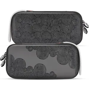 FUNLAB Switch Storage Bag, Switch/OLED/Lite Compatible, Portable Switch Case with EVA Hard Shell Protection and Dual Zipper Design with 10 Game Card Slots and Accessory Storage - Green