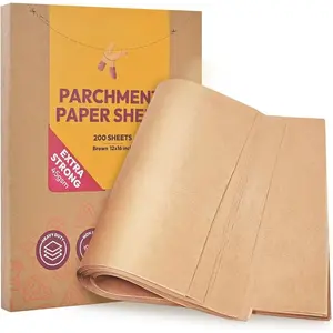200Pcs 12x16 In Unbleached Parchment Paper for Baking, Precut Parchment Paper Sheets, Heavy Duty Flat Baking Paper, Half Sheet Baking Sheets for Baking Cookies, Cooking, Air Fryer, Oven
