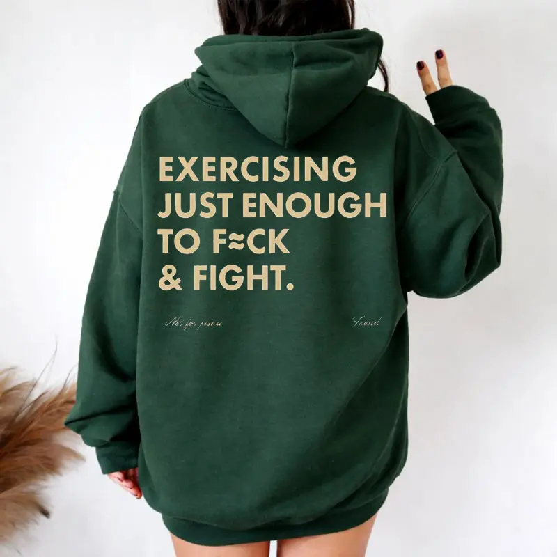 Funny “Exercising Just Enough to F≈ck & Fight” T-Shirt – Retro Vintage Y2K Streetwear Graphic Tee, Bold Humor Statement Shirt, Unisex Cotton Crewneck, Fit for Men & Women, Sizes S–5XL
