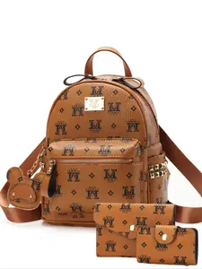 Fashionable New Backpack Women Bag Korean Style Trendy Print Casual Mom Outdoors Shoulder Bag, All Seasons, Letter Pattern, Casual Printed Backpack