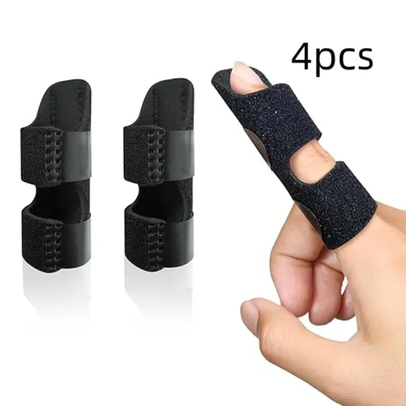 4 Pcs Trigger Finger Splints/Brace for Knuckle Immobilization,Broken Protector, Support and Straightening Arthritis Relief,Pain Relief,Fits Index,Middle, Ring Fingers