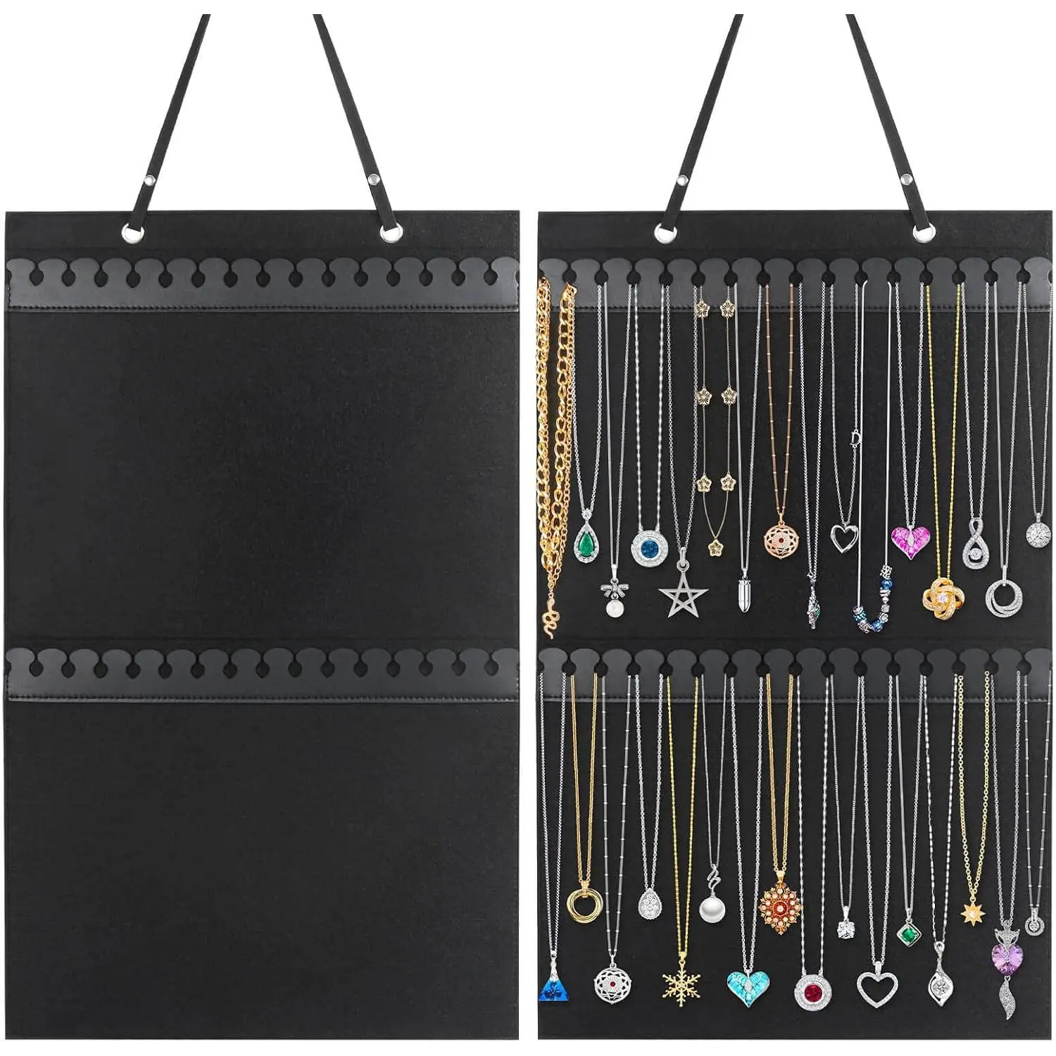Large Wall-Mount Necklaces Holder - Home Organization Storage Box for Necklaces, Bracelets, Anklets