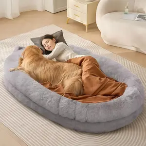 Adult Giant Dog Bed, 39.37x27.56x7.87 Inches, Pet Home Furniture, Storage Bag Included, Plush Orthopedic Pet Bean Bed, Fluffy Cloud Bed