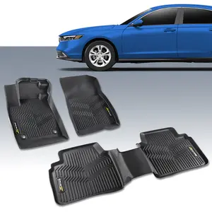 CROSSDESIGN Fit For 2023-2024 Honda Accord Front & 2nd Row Heavy Duty Tpe Floor Mats Liner
