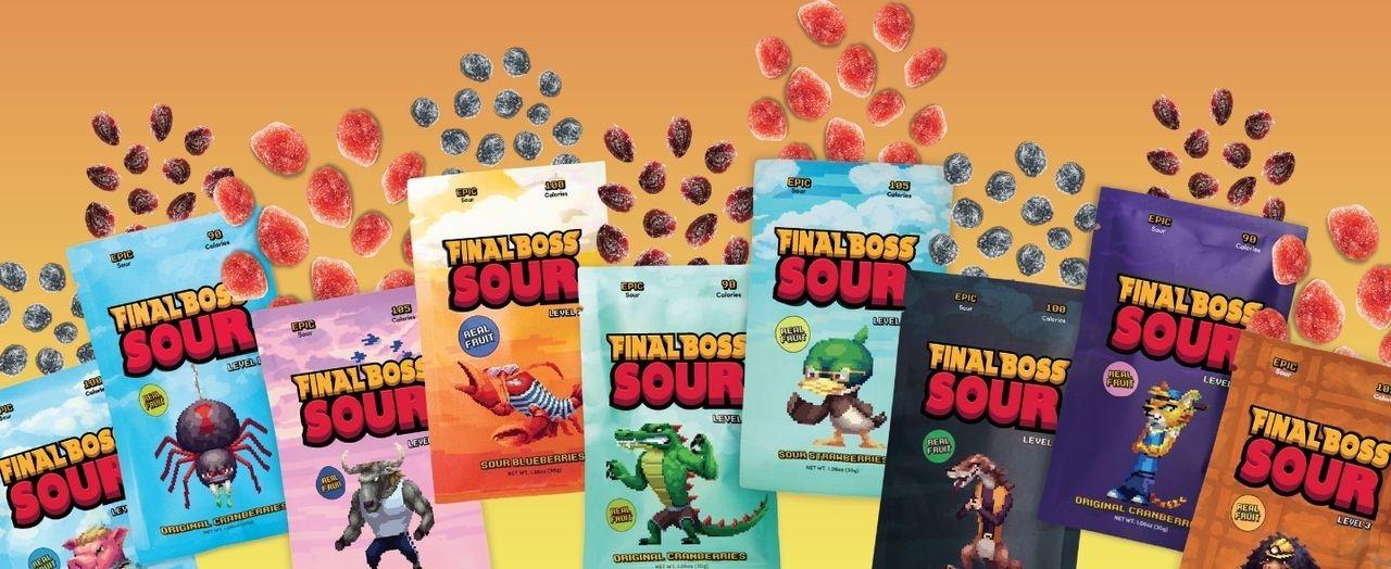 Final Boss Sour Candy, Sour Cranberries, 10 Pack, Level 2, Fruit Chews with Real Dried Fruit, No Artificial Colors or Flavors, Low Calorie Snack for Kids, Teens, Adults, Lunch Boxes