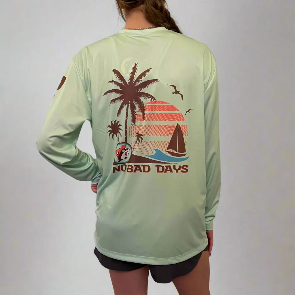 Buc-ee's Performance Palm Lime Long Sleeve Shirt