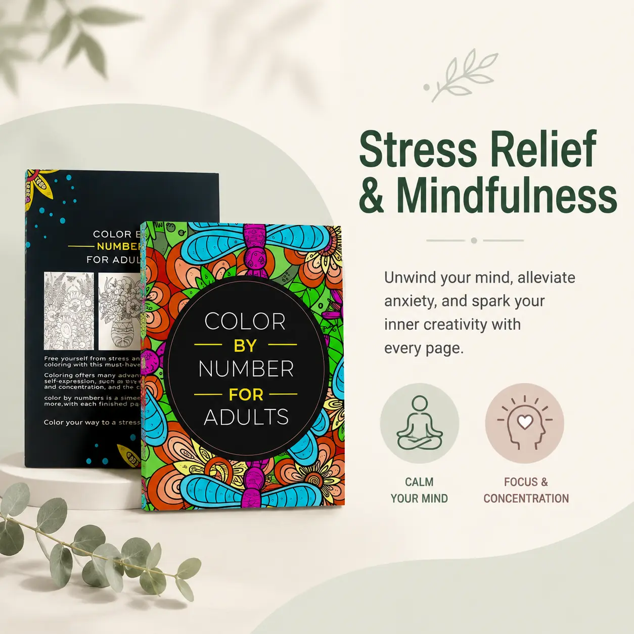 Adult Color By Number Coloring Sheets - 75 Beautiful Color-By-Number Images for Relaxation & Stress Relief (Flowers, Animals, Mandalas, Nature, Landscapes & More) | Summervibes Party Bag Gift