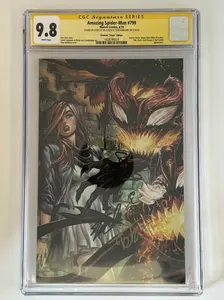 Amazing Spider-Man #799 CGC 9.8 Yellow Label Exclusive Virgin Variant Comic Book - Double Signed by Tyler Kirkham, Stan Lee