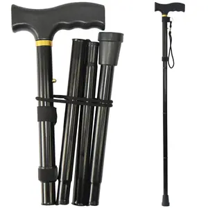 Folding Cane - Foldable Walking Cane with Adjustable Height - Collapsible and Lightweight - Soft Ergonomic Handle for Comfortable Grip - Portable Walking Stick for Mobility Aid