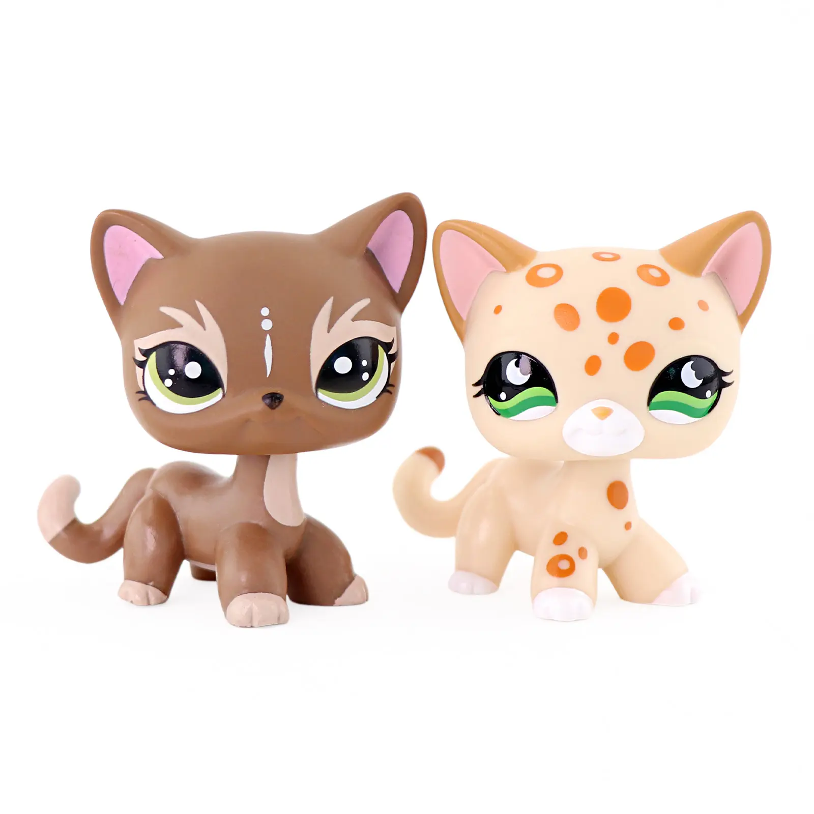 2 Pcs Mini Short‑Hair Cat Figures, Bobble‑Head Kitten Toy Set, Cute Pet Kitty Figurines, Collectible Small Animal Toys for Kids Party Birthday Gift