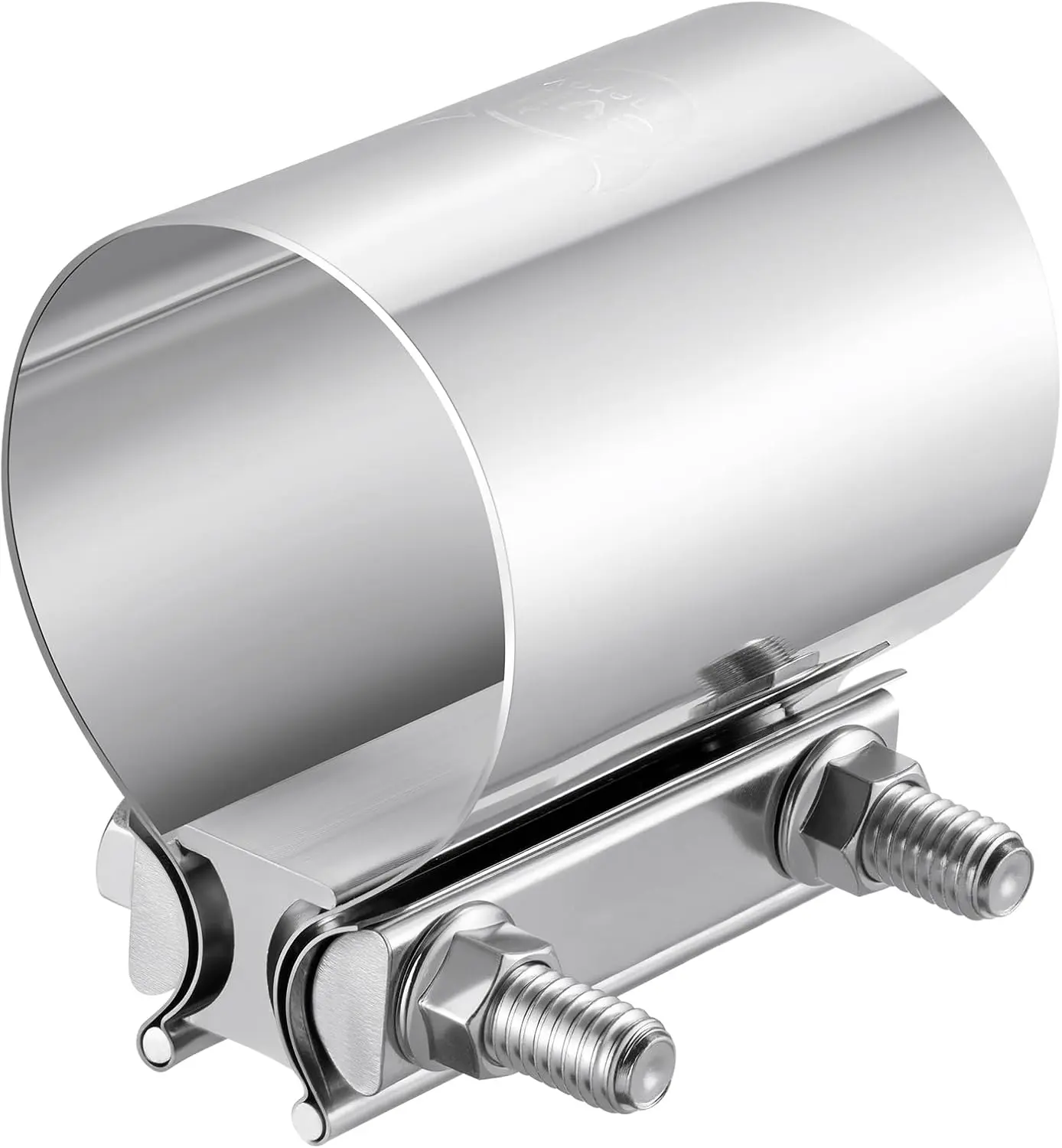 2.5 inch Exhaust Clamp, 2 1/2" Butt Joint Band Clamp Sleeve Coupler Stainless Steel for Pipes,Mufflers,Catalytic Converters (1PC, 2.5 in)