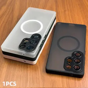 New Luxury Metal Camera Protection Magnetic Shockproof Cellphone Case Compatible with Samsung Compatible with Galaxy S26Ultra S25FE S25Ultra S24FE S24Ultra S23 Ultra Plus A17 A26 A16 A36 A56 Lens Protection Wireless Charging Cases Back Cover