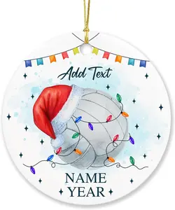 Volleyball Keepsake Ornament 2024, Personalized Volleyball Player Gift with Name & Year, Customized Volleyball Christmas Keepsake Present, Custom Merry Christmas Ornament Gift, Volleyball Ornaments, Volleyball Ornament