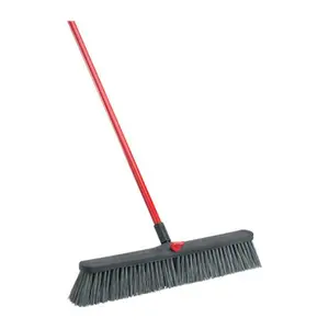 212 MAIN 24 in. Rough Surface Push Broom - 60 in. Long Handle, Nylon & Steel Bristles, Dustpan-Compatible, Model No. 879