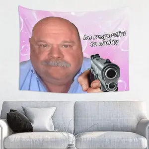 Daddy Winkle Tapestries Be Respectful To Daddy Tapestry Aesthetic Tapestrys Funny Meme Tapestries Wall Hanging Art Poster For Bedroom Living Room father's day gifts,gifts boyfriend,gifts for girl adults,gifts under 50 dollars