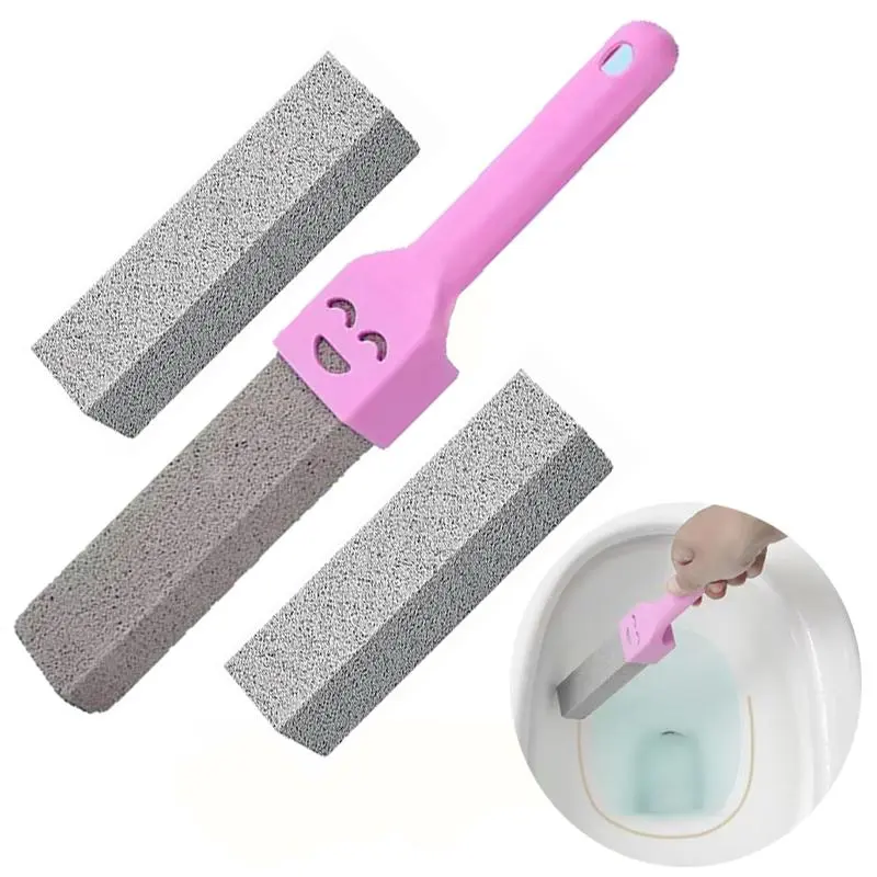 Pumice Toilet Bowl Cleaner with Handle, Toilet Wand, Scouring Stick, Scrubbing Stick for Removing Toilet Bowl Hard Water Rings, Calcium Buildup and Rust, Suitable for Cleaning Toilet, Bathroom, Toilet Brush, House Cleaning Tools, Restroom