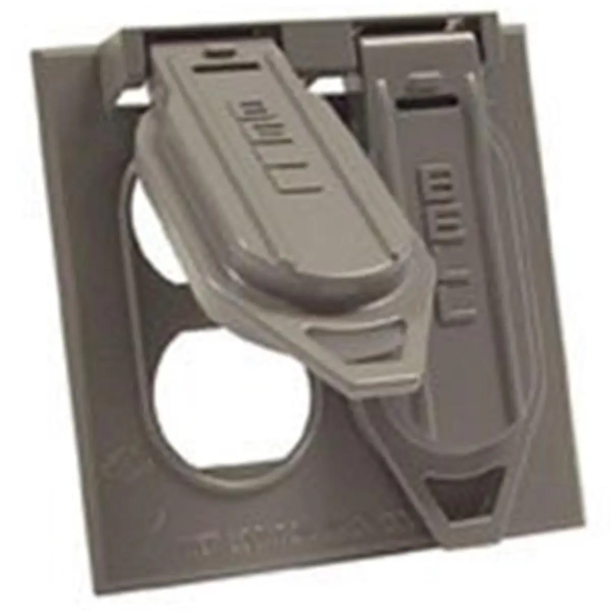 212 MAIN Outdoor Weatherproof 5148-5 2-Gang Duplex Receptacle Cover, Gray, Self-Closing, Includes Parts, 4-1/2 W X 4-1/2 L In
