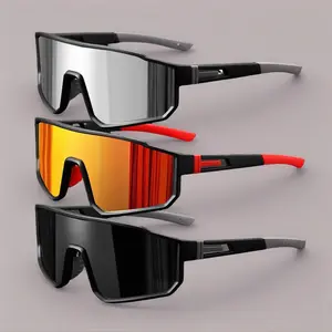 Oversized Cycling Sunglasses for Outdoor Sports Windproof UV400 Protection Goggles PC Resin Material for Ski Snowboard Mountain Activities