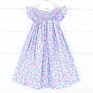 Springtime Floral Smocked Bishop Dress - Girls Spring Outfit