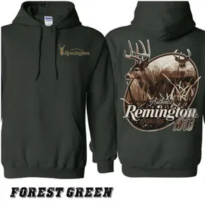 Remington 1816 Deer Hunting Hoodie for Men Authentic Remington Graphic Hoodie Buck Wildlife Outdoor Pullover Gift for Hunters Dad Husband
