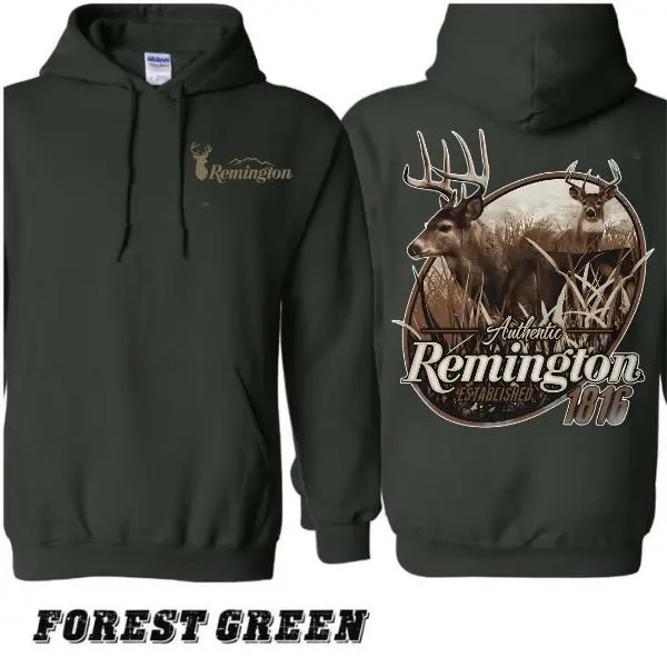 Remington 1816 Deer Hunting Hoodie for Men Authentic Remington Graphic Hoodie Buck Wildlife Outdoor Pullover Gift for Hunters Dad Husband