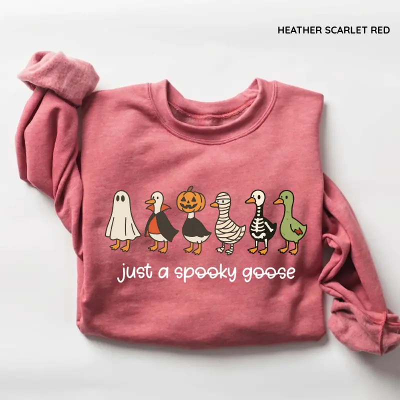 Halloween Goose Sweatshirt, Funny Spooky Goosey Crewneck, Just a Spooky Goose Sweatshirt, Silly Goose Halloween Graphic Sweatshirt, Spooky Season Pullover