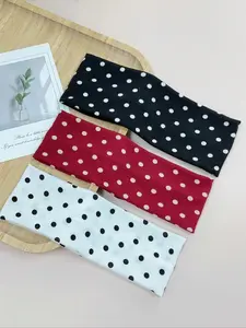 Women's Polka Dot Elastic Sports Headbands, Chic Headbands, Sweat-Absorbing Hair Bands for Yoga, Running & Fitness, Boho Style Hair Accessories