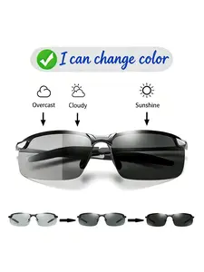 PALESHY Classic Rectangular Polarized Photochromic HD Sunglasses for Men & Women, UV400 Protection Ultralight Day Night Glasses for Driving, Fishing and Outdoor Sports, the Glasses You Need