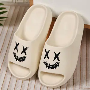 Funny Fashion Smile Cool Dragging Men'S Sports Slippers, Non slip Round Head Set Sandals, Casual Home Summer Slippers - Comfortable Soft EVA Sole, Washable, Odorless, Spring/ Summer Collection