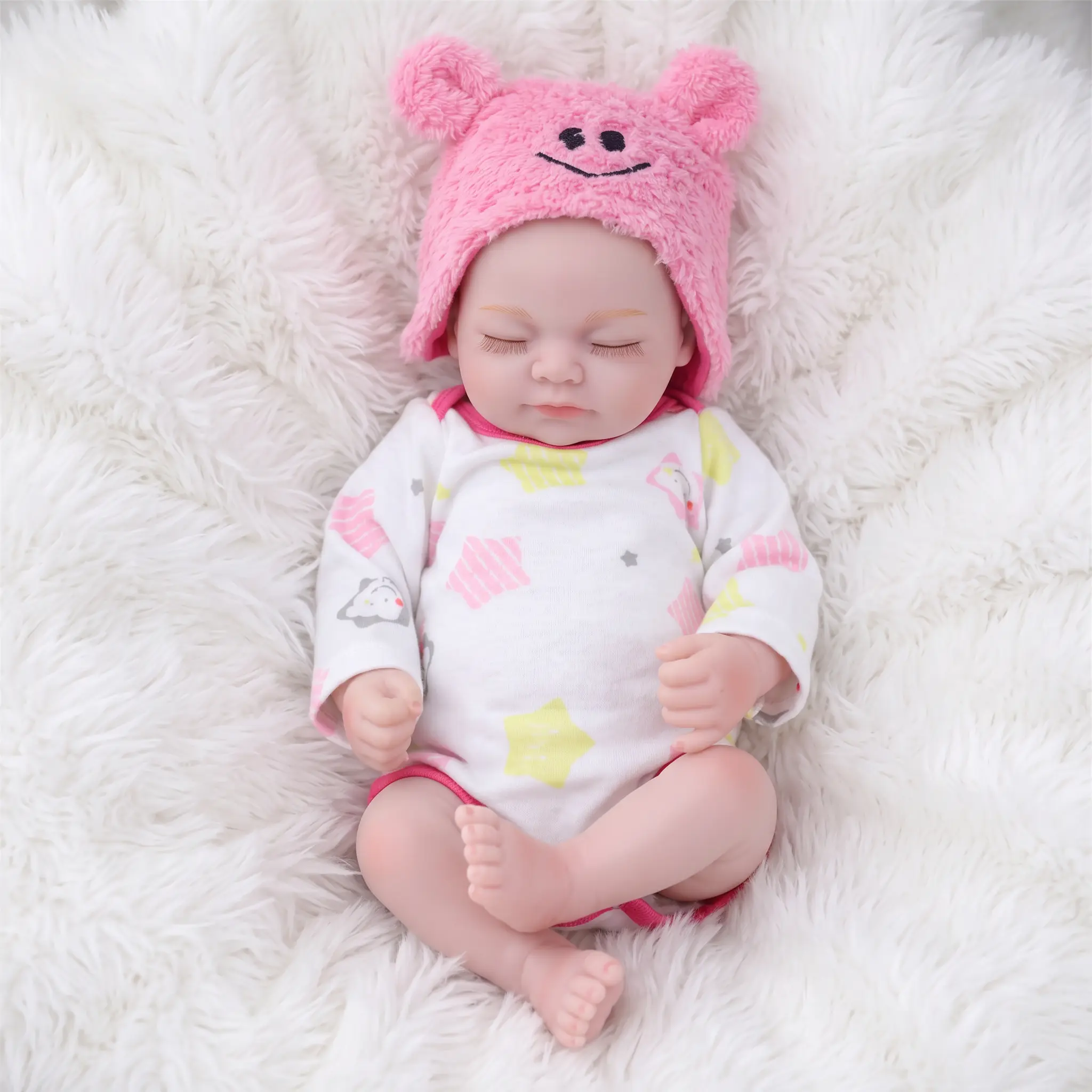 Lifelike Reborn Baby Dolls 10 Inch Full vinyl body Real Life Baby Dolls gifts for Mother's Day Valentine's Day Children's Day & Christmas