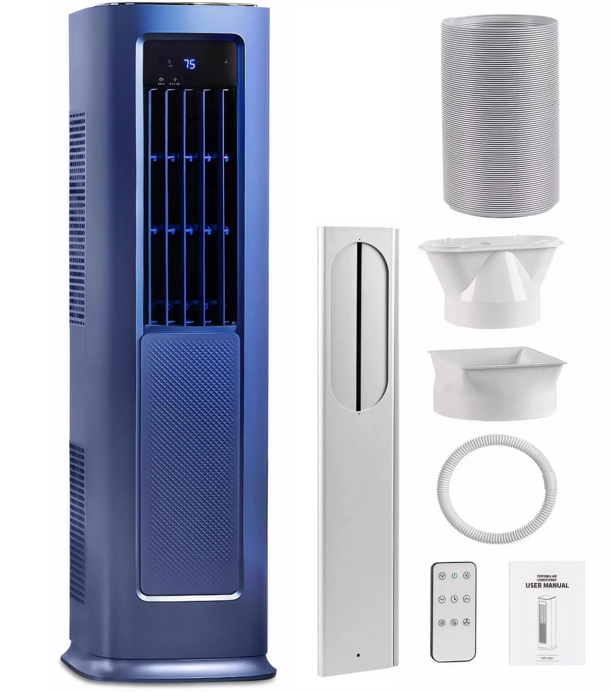 12,000 (DOE) BTU Portable Air Conditioner Cools 900 sq.ft. with Heater, Dehumidifier, AC unit with Remote,24Hr Timer
