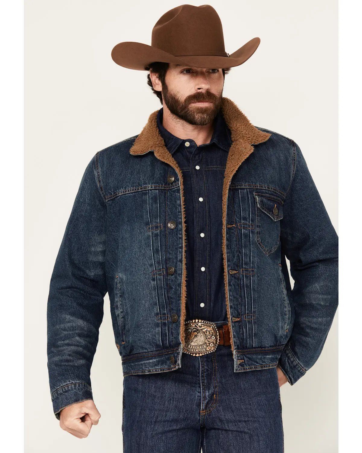 Blue Ranchwear Men's Men'S Clay Sherpa Lined Denim Jacket - Brfa24o11-Ind