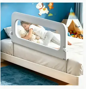 Adjustable Bed Rail for Toddlers, Foldable Baby Bed Guard Rail with Breathable Mesh Extra Tall Safety