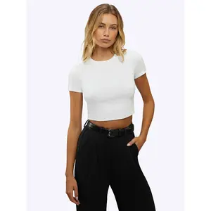 Tomboy Tee Cropped | White Slim-Fit Tomboy-Cotton™