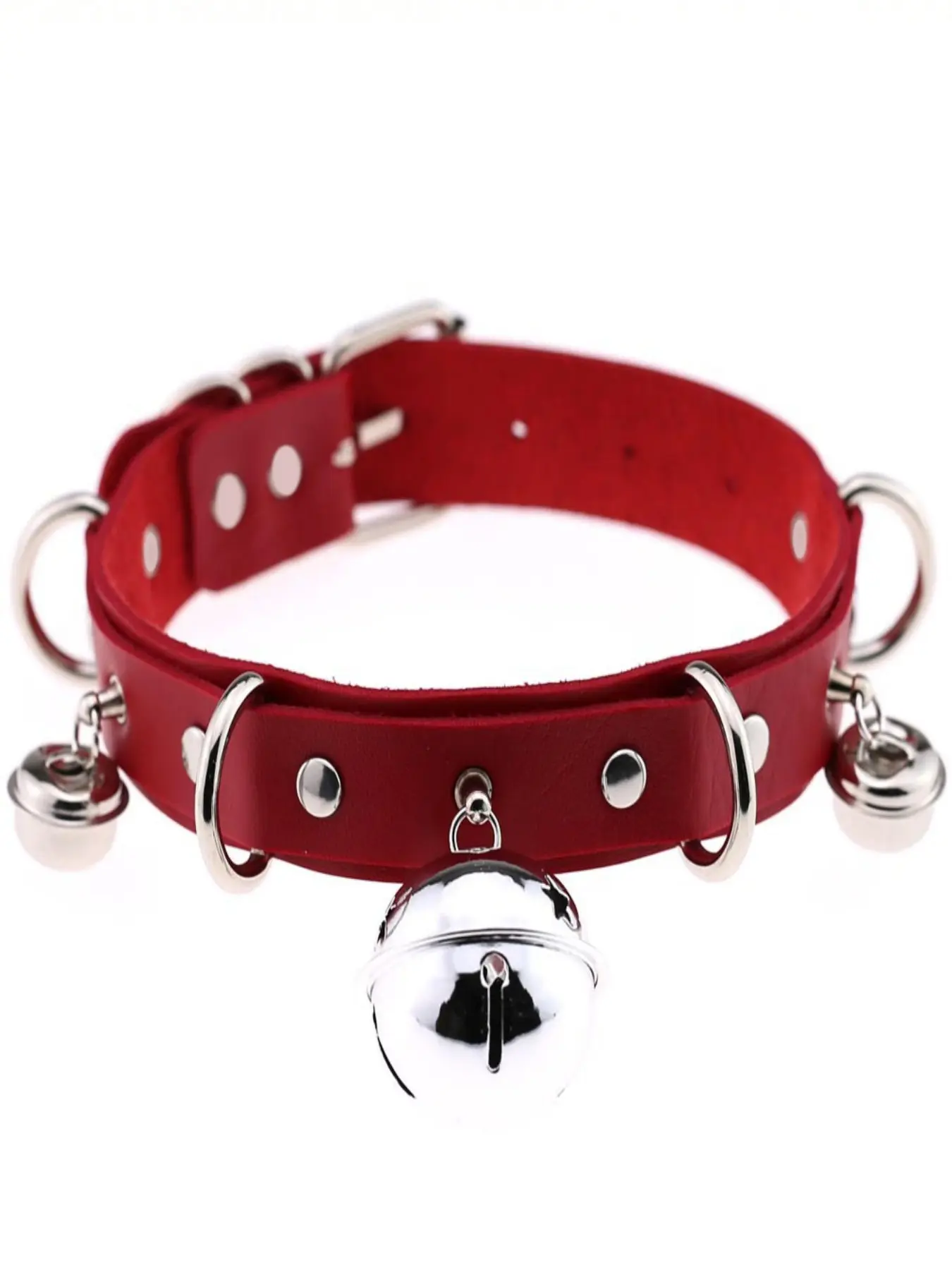 Sweet Cool PU Leather Choker Necklace with Bell Charm, Trendy Clavicle Chain for Party, Christmas, Halloween, Creative Gift Idea, Adjustable Choker, Trendy Jewelry