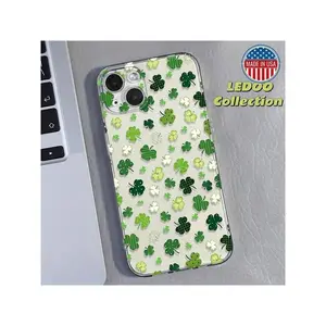 This Festive Phone Case Features A St. Patrick's Day Clover Design And Is Suitable For IPhone 16/15/14/13/12/11 Pro Max/Plus. It Is A Protective Case That Is Perfect As A Gift For Christmas, New Year, Or Valentine's Day, Suitable For Women.
