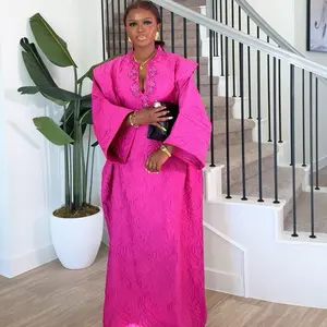 Elegant luxury brocade dress embellished with beautiful appliqué design for occasion, unique design for women