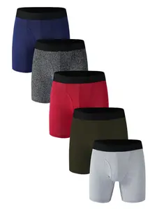 Men's Athletic Boxer Briefs Set, Breathable Quick-Dry Fabric, Anti-Chafe Design, Ideal for Active Lifestyle, Multiple Colors Available