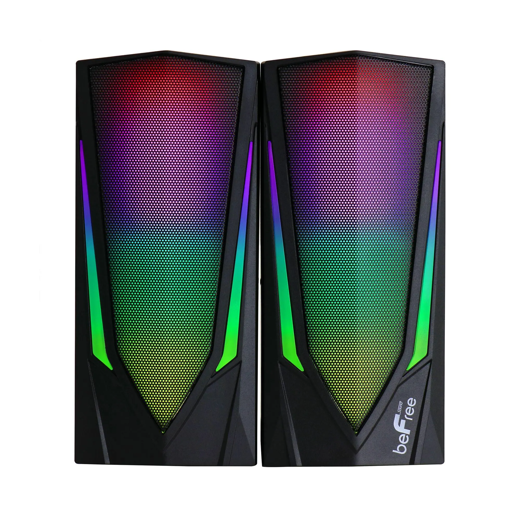 beFree Sound 2.0 Computer Gaming Speakers w/ LED RGB Lights