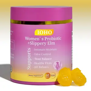 1-Bottle / 2-Bottles / 3-Bottles Probiotic Gummy All-in-One Formula | With Slippery Elm, Prebiotics & Lactobacillus, Supports Feminine pH Balance & Relieves Dry Discomfort, Pineapple Flavor Chewables