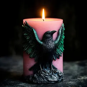 Gothic Art Home Aromatherapy Mold, Eagle Winged Relief Candle Mold, Silicone Candle Mould with Rock Base, Decorative Craft Tool