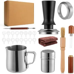 24 count Espresso Tamper Set, Barista Tools Kit for Coffee Machine, Spring-Loaded 304 Stainless Steel Base 30lbs Coffee Calibrated Tamper Tools for Enjoying cafes  Office hotels (51mm)