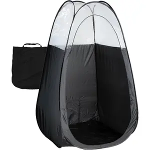 Black Spray Tan Tent - Pop Up Portable Professional Self Tanning Booth with Carry Bag  Floor and Extraction Fan Opening - less Spray Tan Backdrop
