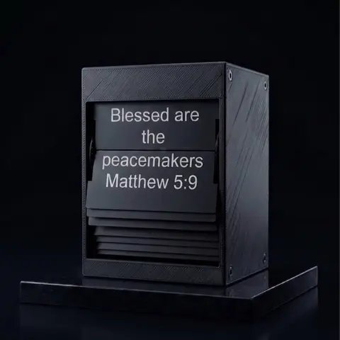 Christianity Split Flap Display with USB-C Connectivity Automatic Verse Changes for Home Study Room Religious Ornaments Minimalist Design