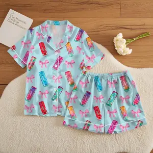 Alani Nu Lime Slush Satin Pajama Set, Cute Coquette Bow Pajamas, Energy Drink Aesthetic Sleepwear, Trendy Satin Loungewear, Gift for Her
