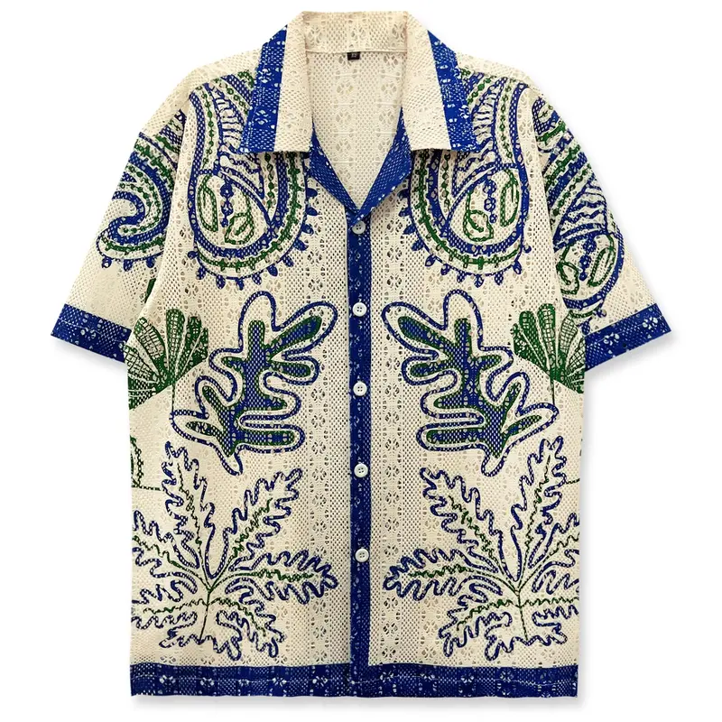 Printed Shirt Unisex Apricot Top Geometric Pattern Bohemian Style Tropical Hawaiian Casual Vacation Wear Valentine Gift Short Sleeve Casual Summer Shirt