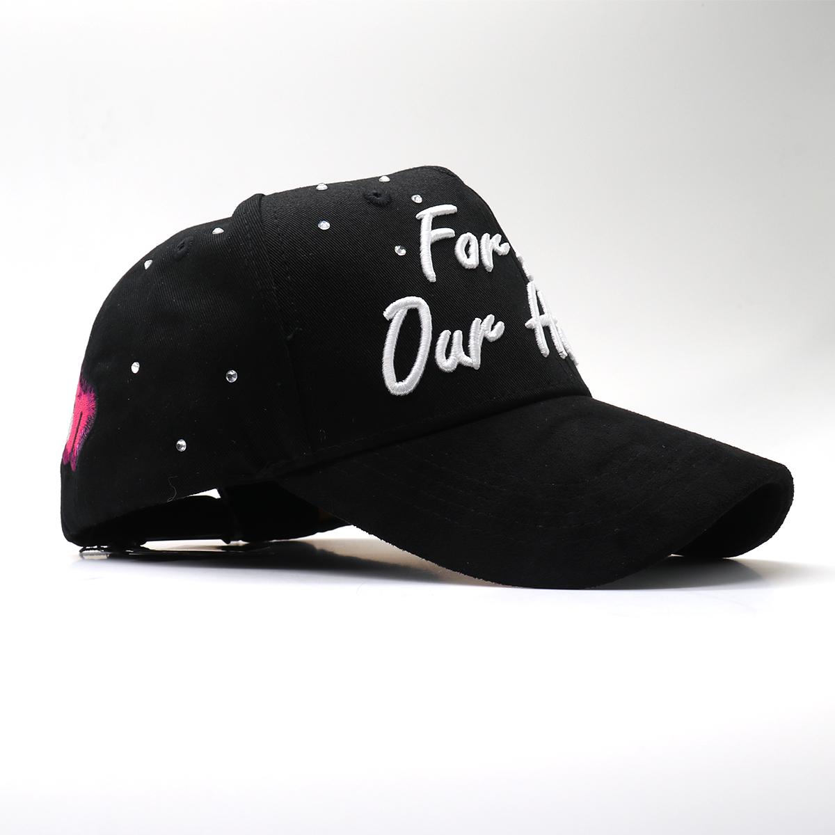 Cool Streetwear Snapback Hat - Black Embroidered "For All Our Haters" Cap, Unisex Hip Hop Headwear for Skate & Street Style(Built-in Chip)