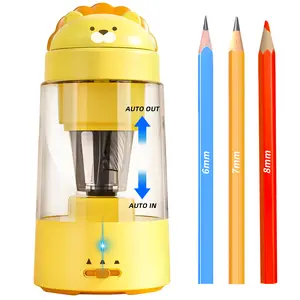 ZMOL-Electric Pencil Sharpener, Heavy-Duty Helical Blade to Fast Sharpen, Colored Pencils(6-8mm), AC Adapter/Battery Operated in School Classroom/Office/Home Writing Tool Art Materials