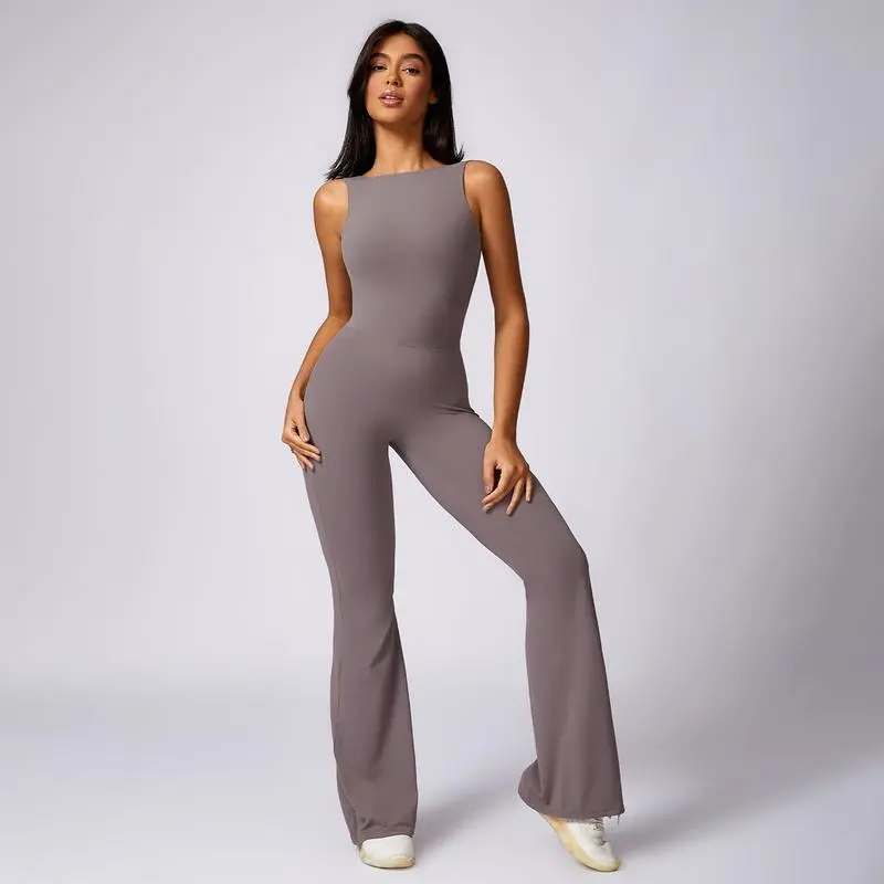 Women's Yoga jumpsuit Exercise sleeveless sports jumpsuit Quick-drying high-stretch jumpsuit